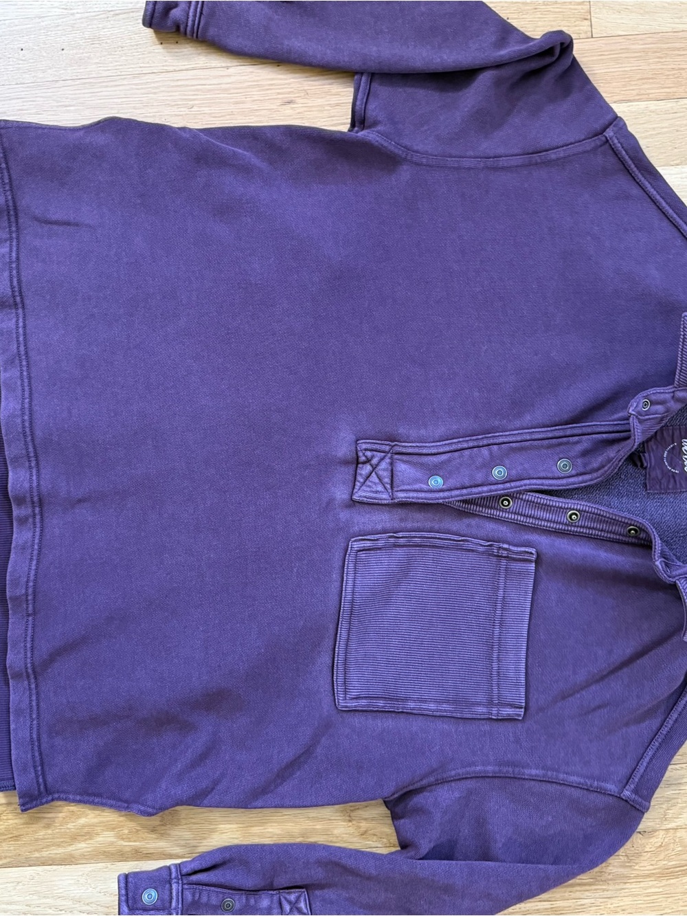 aerie Deep Purple Snap-Front Sweatshirt & sweatpant - Picture 2 of 7